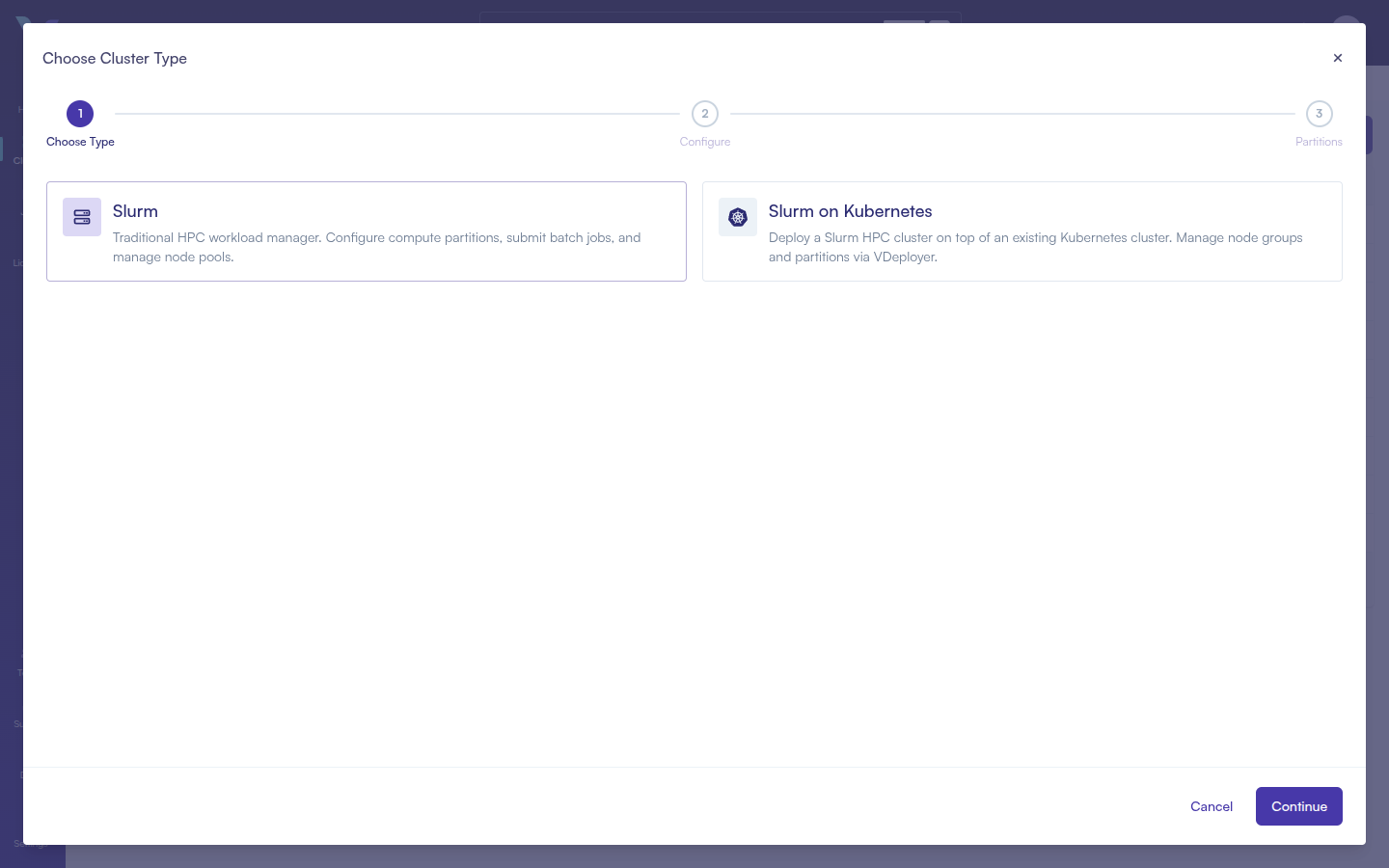Prepare cluster button